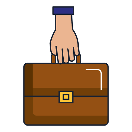 Hand with portfolio briefcase vector illustration designのイラスト素材
