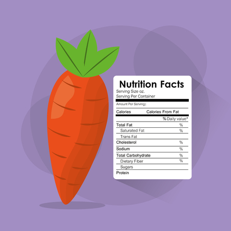 nutrition facts of carrot label content template vector illustrationのイラスト素材