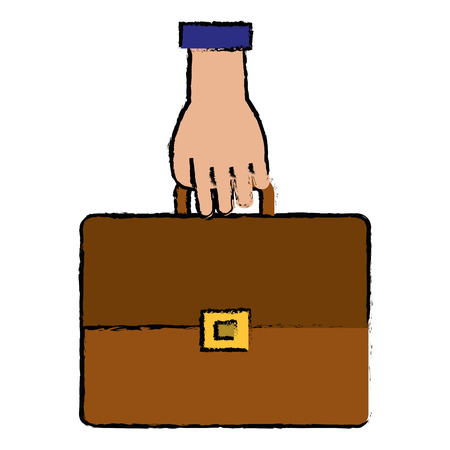 Hand with portfolio briefcase vector illustration designのイラスト素材