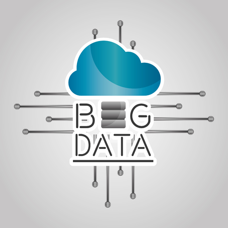 Big data cloud technology storage info vector illustrationのイラスト素材