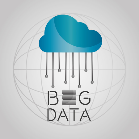 Big data cloud storage information globe connection vector illustrationのイラスト素材