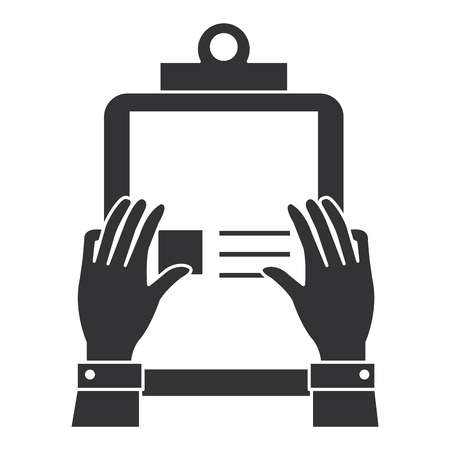 hands with clipboard paper vector illustration designのイラスト素材