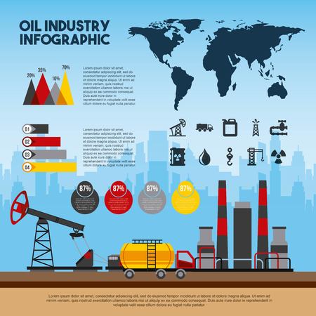 oil industry infographic world process petroleum vector illustrationのイラスト素材
