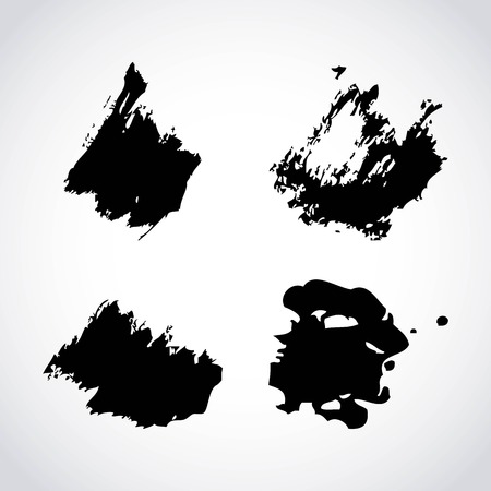Ink brush stroke different grunge art texture dirty creative element paintbrush vector illustrationのイラスト素材