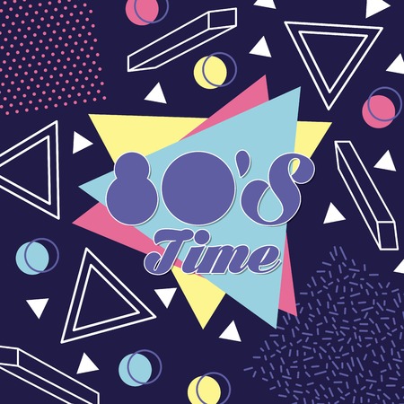 memphis style pattern 80 time vintage vector illustrationのイラスト素材