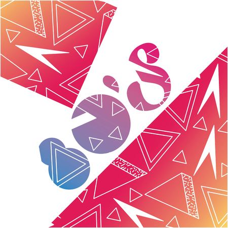 retro style 80 memphis geometric style pattern vector illustrationのイラスト素材