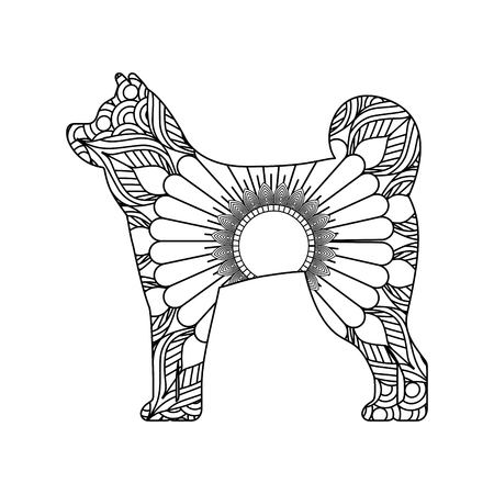 drawing  for dog adult coloring page vector illustrationのイラスト素材