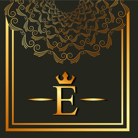 Elegant and luxury font round frame decoration geometric design vector illustrationのイラスト素材