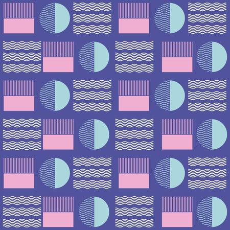 Geometric seamless pattern trendy memphis design retro background template vector illustration.のイラスト素材