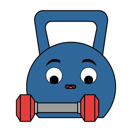 Weight lifting gym devices character vector illustration designのイラスト素材