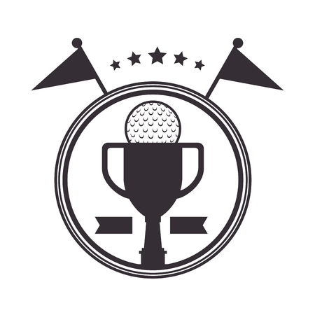 Golf trophy cup championship award icon vector illustration design.のイラスト素材