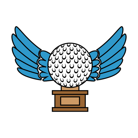 Golf ball with wings championship award icon vector illustration design.のイラスト素材