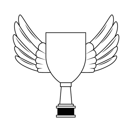 trophy cup with wings championship award vector illustration designのイラスト素材
