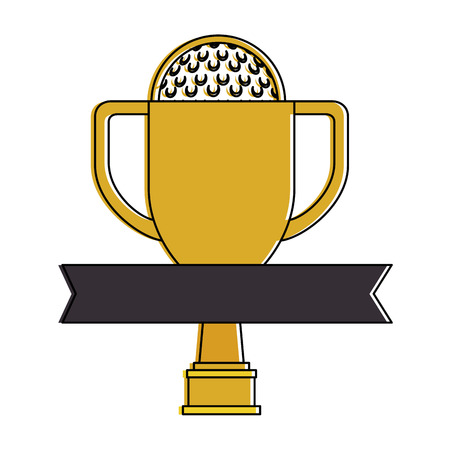 golf trophy cup championship award icon vector illustration designのイラスト素材