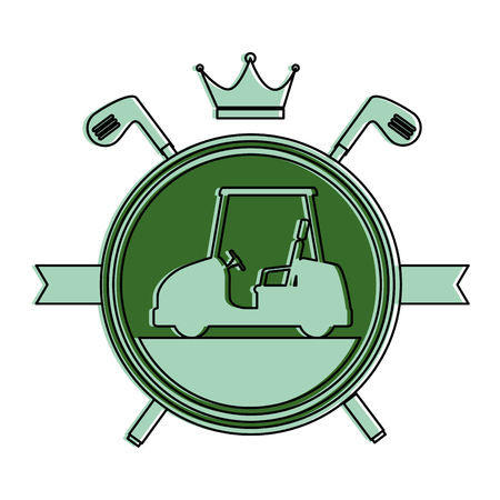 golf car elegant emblem vector illustration designのイラスト素材