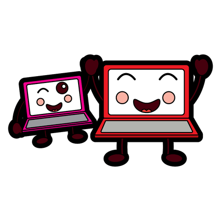 Laptops kawaii icon image vector illustration designのイラスト素材