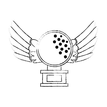 golf ball with wings championship award icon vector illustration designのイラスト素材
