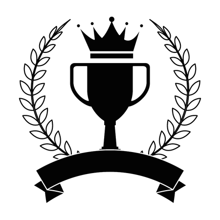 trophy cup emblem championship award vector illustration designのイラスト素材