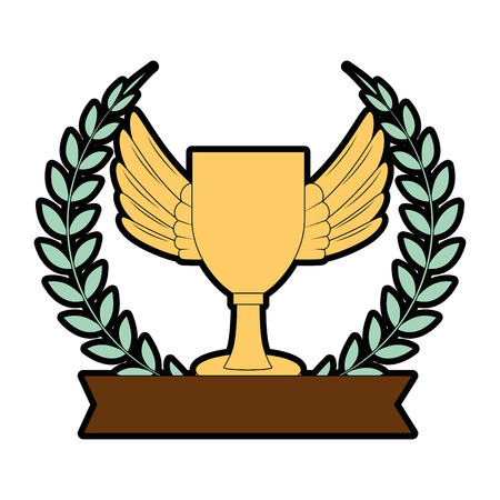Trophy cup emblem championship award vector illustration design.のイラスト素材