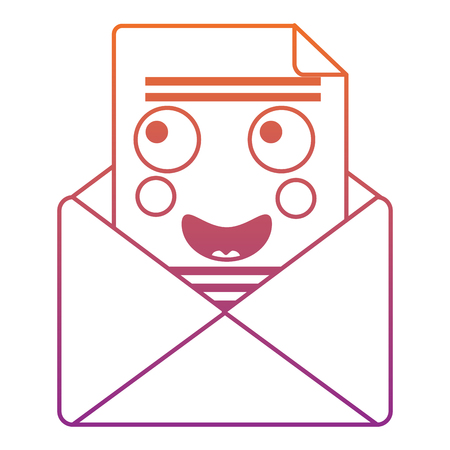 happy message envelope   icon image vector illustration design red to purple ombre lineのイラスト素材