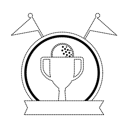 golf trophy cup championship award icon vector illustration designのイラスト素材