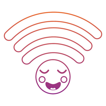 happy wifi   icon image vector illustration design red to purple ombre lineのイラスト素材