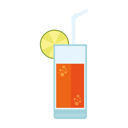 citrus juice fruit cocktail vector illustration designのイラスト素材