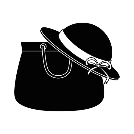 handbag female with hat vector illustration designのイラスト素材