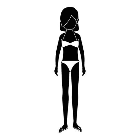 woman in swimsuit avatar vector illustration designのイラスト素材