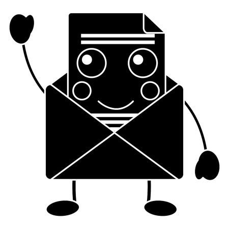 Happy message envelope kawaii icon image vector illustration designのイラスト素材
