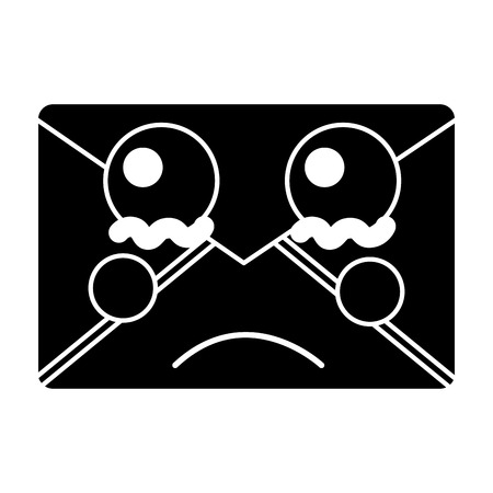 sad message envelope icon image vector illustration designのイラスト素材