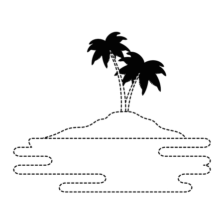 beach landscape scene with sea vector illustration designのイラスト素材