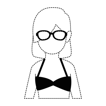 woman in swimsuit avatar vector illustration designのイラスト素材
