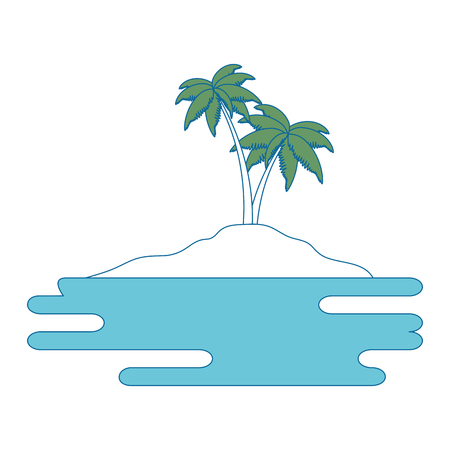 beach landscape scene with sea vector illustration designのイラスト素材