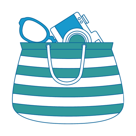 handbag female with camera and sunglasses vector illustration designのイラスト素材