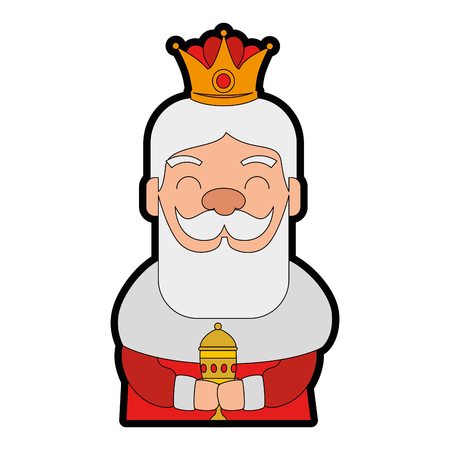king wizard avatar character vector illustration designのイラスト素材