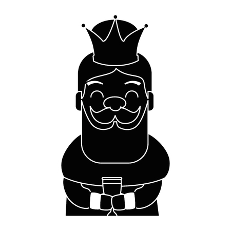 king wizard avatar character vector illustration designのイラスト素材