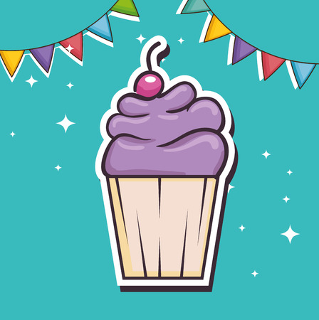 Delicious cupcake pop art vector illustration design.のイラスト素材