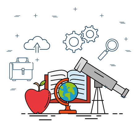 education school set icons vector illustration designのイラスト素材