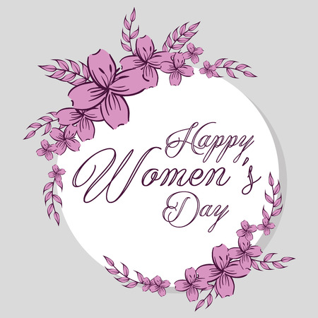 Happy womenâs day celebration postcard vector illustration designのイラスト素材
