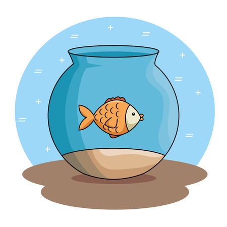 A pet fish in aquarium vector illustration designのイラスト素材