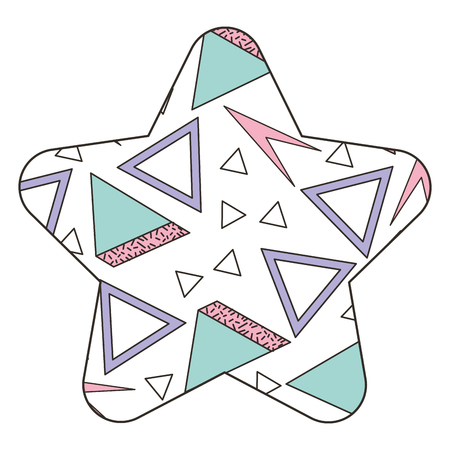 pattern shape star with geometric memphis style vector illustrationのイラスト素材