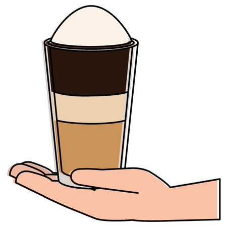Hand with iced delicious coffee icon vector illustration designのイラスト素材