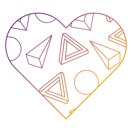 label shape heart different geometric figures vector illustration blur line designのイラスト素材