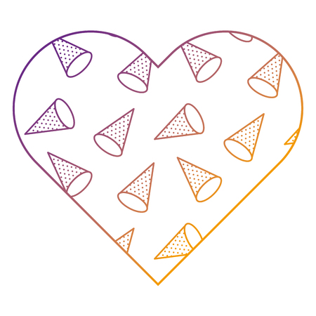 label shape heart different geometric figures vector illustration blur line designのイラスト素材