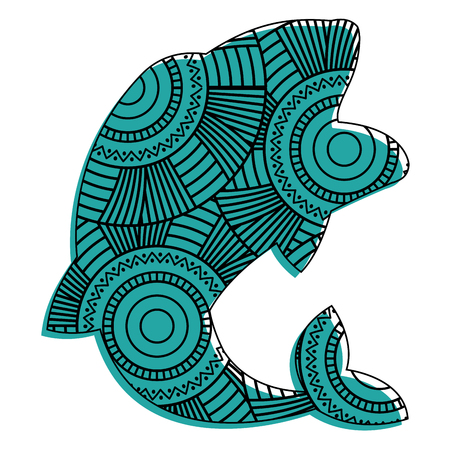 Hand drawn for adult coloring pages with whale, zentangle vector illustrationのイラスト素材