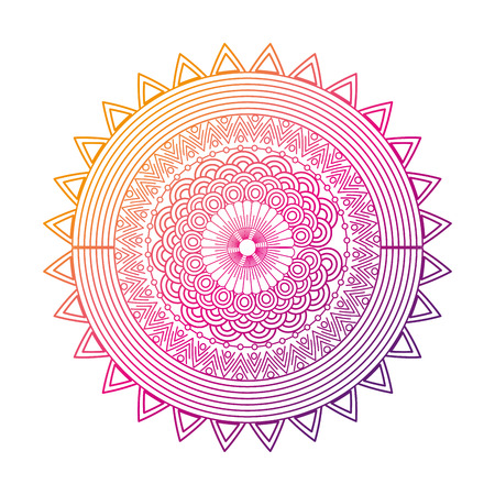 round ornamental mandala for coloring book Isolated design element Vector illustration color line gradient designのイラスト素材