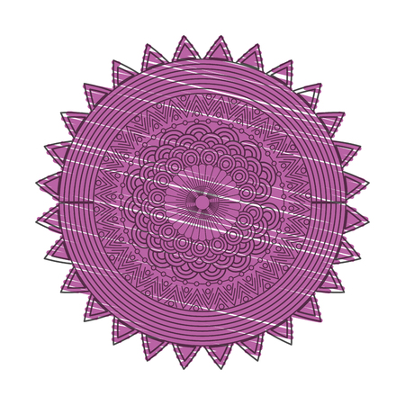 round ornamental mandala for coloring book isolated design element vector illustrationのイラスト素材