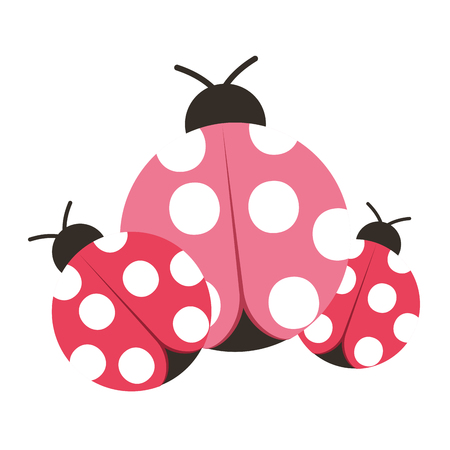 ladybug insect small icon animal vector illustrationのイラスト素材
