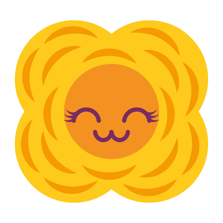 yellow flower  cartoon natural vector illustrationのイラスト素材